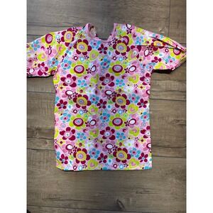 Twinklebelle Kids‎ Art Smock Short Sleeve Pink Floral Craft Apron Coverall